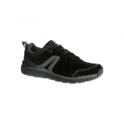 Buty męskie do szybkiego marszu HW 540 skórzane czarne. Czarne buty fitness męskie NEWFEEL, z gumy. Za 189,99 zł.