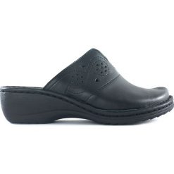 KLAPKI DAMSKIE ESC 1302 CZA. Klapki damskie ESCOTT, bez wzorów, ze skóry, bez obcasa, na platformie. Za 129,00 zł.