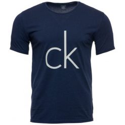 Calvin Klein koszulka męska M ciemnoniebieska. Niebieskie koszulki męskie Calvin Klein, m, bez wzorów, bez kołnierzyka, bez rękawów. Za 169,00 zł.