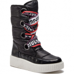 Kozaki JUICY BY JUICY COUTURE - Diletta JJ155 Pitch Black. Czarne bez kategorii marki Juicy by Juicy Couture, z materiału, przed kolano, na wysokim obcasie. Za 609,00 zł.