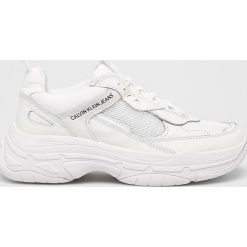Calvin Klein Jeans - Buty. Białe buty sportowe damskie marki Calvin Klein Jeans, bez wzorów, z jeansu, sportowe. Za 729,90 zł.