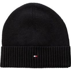 Czapka męska TOMMY HILFIGER - Pima Cotton Cashmere Beanie AM0AM02444 002. Czarne czapki damskie marki TOMMY HILFIGER, z bawełny. W wyprzedaży za 129,00 zł.