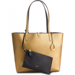 Torebka LAUREN RALPH LAUREN - Merrimack 431697234014 Deep Bronze/Black. Żółte torebki klasyczne damskie Lauren Ralph Lauren, bez wzorów, ze skóry ekologicznej, klasyczne, bez dodatków. W wyprzedaży za 469,00 zł.