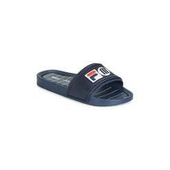 Klapki Melissa SLIDE + FILA. Niebieskie klapki damskie Melissa, bez wzorów, bez obcasa. W wyprzedaży za 265,30 zł.