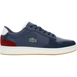 Skórzane sneakersy "Masters Cup" w kolorze granatowym. Niebieskie sneakersy męskie Lacoste, na sznurówki. W wyprzedaży za 219,95 zł.
