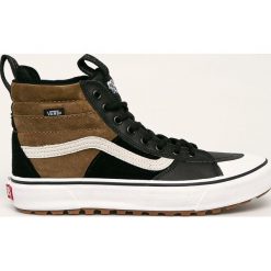 Vans - Trampki skórzane. Czarne trampki męskie Vans, bez wzorów, ze skóry, na sznurówki. W wyprzedaży za 429,90 zł.