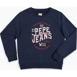 Pepe Jeans - Chłopięca bluza nierozpinana – Said, niebieski. Niebieskie bluzy chłopięce rozpinane Pepe Jeans, z nadrukiem, z jeansu. Za 179,95 zł.