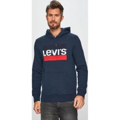 Levi's - Bluza. Niebieskie bluzy męskie marki Levi's®, s, z nadrukiem, z bawełny, z kapturem. Za 239,90 zł.