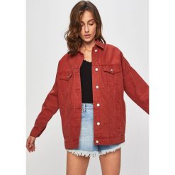 Answear - Kurtka jeansowa. Pomarańczowe kurtki damskie ANSWEAR, s, bez wzorów, z bawełny, krótkie, bez kaptura. Za 149,90 zł.
