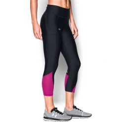 Spodnie sportowe damskie: Under Armour Spodnie damskie Fly-By Capri Under Armour czarno-różowe r. XS (1297933012)