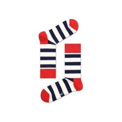 Skarpetki Happy Socks - Stripe (SA01-045). Szare skarpetki męskie Happy Socks, w kolorowe wzory, z bawełny. Za 34,90 zł.