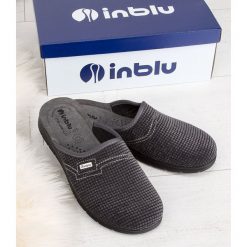 Kapcie męskie Inblu BG-34 Szare. Szare kapcie męskie Inblu, ze skóry. Za 60,00 zł.