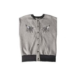 Bluza Ryszard szary rozpinany. Szare bluzy dresowe męskie marki Małgorzata Salamon, s, z haftami. Za 249,00 zł.