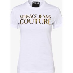 Versace Jeans - T-shirt damski, biały. Białe t-shirty damskie Versace Jeans, s, z nadrukiem, z jeansu, bez kołnierzyka. Za 479,95 zł.