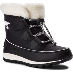 Śniegowce SOREL - Youth Whitney Carnival NY2328 Black/Sea Salt 010. Czarne śniegowce dziewczęce marki Sorel, bez zapięcia. W wyprzedaży za 279,00 zł.