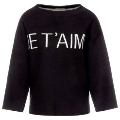 Sweter TwinSet Comfort 192TP332F. Czarne swetry damskie Twinset, m, bez wzorów, z bawełny, klasyczne, bez rękawów, bez kaptura. W wyprzedaży za 299,00 zł.
