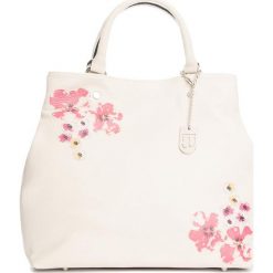 Torebki klasyczne damskie: Skórzana torebka w kolorze kremowym – 40 x 46 x 19 cm