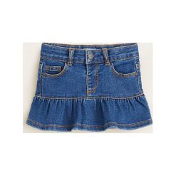 Mango Kids - Spódnica dziecięca 80 -104 cm. Zielone spódniczki dziewczęce z elastanu, mini, proste. Za 59,90 zł.