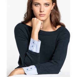 Kardigany damskie: Sweter z okrągłym dekoltem z cienkiej dzianiny