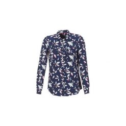 Koszule Tommy Hilfiger NEA BLOUSE LS. Niebieskie koszule damskie TOMMY HILFIGER, bez wzorów, bez kołnierzyka, bez rękawów. Za 363,30 zł.