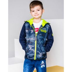 Bluzy chłopięce: BLUZA DZIECIĘCA ROZPINANA Z KAPTUREM KB006 – GRANATOWA