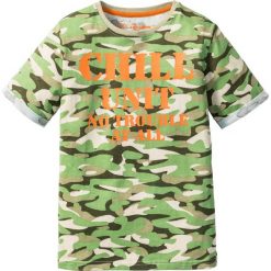 T-shirty chłopięce z krótkim rękawem: Shirt wzorzysty bonprix zielony wzorzysty