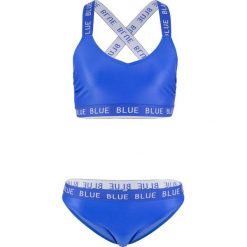Bikini z biustonoszem bustier (2 części), zrównoważony produkt bonprix niebieski. Niebieskie stroje kąpielowe damskie bonprix, z nadrukiem. Za 89,99 zł.