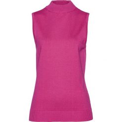 Kamizelka z golfem bonprix różowa magnolia. Różowe kamizelki damskie bonprix, bez wzorów, bez kaptura. Za 27,99 zł.