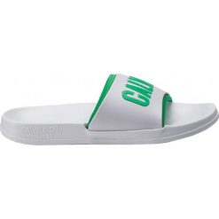Calvin Klein Klapki męskie Slide KM0KM00376-100 White (rozmiar 43-44). Białe kapcie męskie Calvin Klein, z napisami. W wyprzedaży za 130,00 zł.