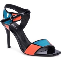 Sandały ANN MEX - 0897 01L+16L+05LM Mix. Czarne klapki damskie Ann Mex, bez wzorów, ze skóry, bez obcasa, na obcasie. Za 299,00 zł.