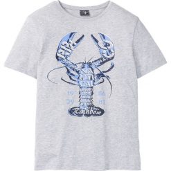 T-shirt Slim Fit bonprix jasnoszary melanż. Szare koszulki męskie bonprix, m, bez wzorów, z okrągłym kołnierzem, bez rękawów. Za 34,99 zł.