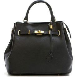 Torebki klasyczne damskie: Skórzana torebka w kolorze czarnym – 35 x 28 x 17 cm