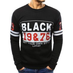 Bluzy męskie: Bluza męska z nadrukiem czarna (bx3355)