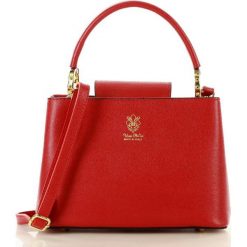 Marco mazzini markowa torebka crossbody skórzana przez ramię czerwona fragola. Czerwone kuferki damskie MAZZINI, w paski, ze skóry, eleganckie, przez ramię, bez dodatków. W wyprzedaży za 199,00 zł.