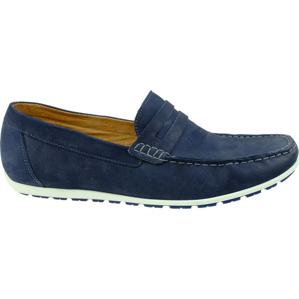 Mokasyn męski skórzany casual KRISTOFER, Kolor granat. Półbuty męskie Kristofer, na co dzień, bez wzorów, casualowe, bez zapięcia. Za 199,99 zł.