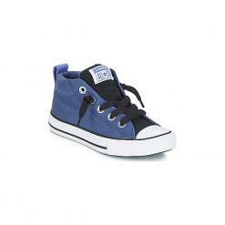 Buty Dziecko Converse CHUCK TAYLOR ALL STAR STREET MID. Niebieskie trampki dziewczęce Converse, bez wzorów, retro, bez zapięcia. Za 175,20 zł.