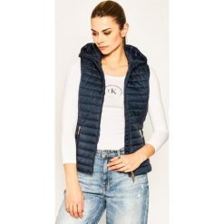Kamizelka Geox Ascythia W0223C T2606 F4491. Niebieskie kamizelki damskie Geox, bez wzorów, z poliesteru, bez kaptura. W wyprzedaży za 349,00 zł.