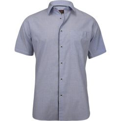 Koszula Męska z Krótkim Rękawem, Krój Prosty, Niebieska, Delikatna Faktura KSKWJRL0047. Niebieskie koszule męskie Jurel, m, bez wzorów, z bawełny, eleganckie, bez kołnierzyka, z krótkim rękawem. Za 99,00 zł.