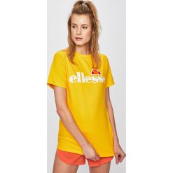 Ellesse - Top. Żółte bluzki damskie marki Ellesse, s, z nadrukiem, z bawełny, casualowe, z okrągłym kołnierzem, z krótkim rękawem. Za 109,90 zł.