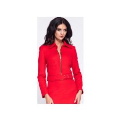 Elegancka krótka kurtka damska na sezon przejściowy. Niebieskie kurtki damskie marki Bien fashion, xxl, w paski, z materiału, eleganckie, krótkie, bez kaptura. Za 199,00 zł.