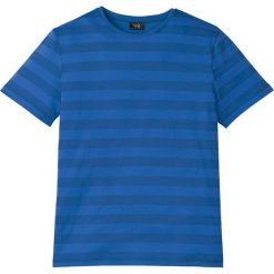 T-shirt w paski bonprix lazurowy w paski. Niebieskie koszulki męskie bonprix, xl, w paski, z bawełny, bez kołnierzyka, bez rękawów. Za 37,99 zł.