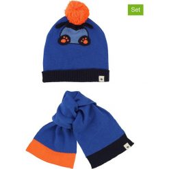 2-częściowy zestaw w kolorze niebieskim. Niebieskie czapeczki niemowlęce Billieblush & Billybandit, bez wzorów, z bawełny. W wyprzedaży za 72,95 zł.
