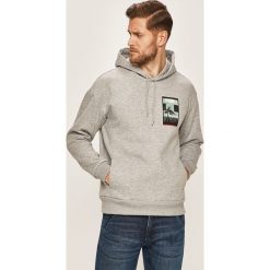 Lee - Bluza. Szare bluzy męskie Lee, s, z nadrukiem, z bawełny, z kapturem, bez rękawów, z kapturem. W wyprzedaży za 299,90 zł.