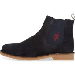 U.S. POLO ASSN. buty za kostkę męskie Must 42 ciemny niebieski. Niebieskie buty wizytowe męskie U.S. Polo Assn., bez zapięcia. W wyprzedaży za 335,00 zł.
