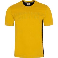 T- shirt Aeronautica Militare. Żółte t-shirty męskie xxl, bez wzorów, z włoskim kołnierzykiem. Za 179,00 zł.