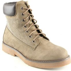 Botki damskie: Botki w kolorze khaki