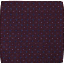 Elegancka, Męska Poszetka - ALTIES - Bordo, Niebieski Motyw POSZALTTANIA0141. Czerwone poszetki męskie Alties, bez wzorów, z materiału, eleganckie. Za 16,90 zł.
