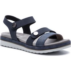 Sandały INBLU - SA13GW56 Navy. Niebieskie klapki damskie Inblu, bez wzorów, ze skóry ekologicznej, bez obcasa. Za 99,99 zł.
