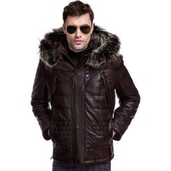 Kurtka VINCENZO SKKS000055. Pomarańczowe kurtki męskie na zimę, m, ze skóry. Za 2499,00 zł.
