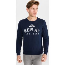 Replay Bluza Niebieski. Niebieskie bluzy męskie Replay, m, z nadrukiem, z bawełny, bez kołnierzyka, bez rękawów, bez kaptura. Za 412,95 zł.